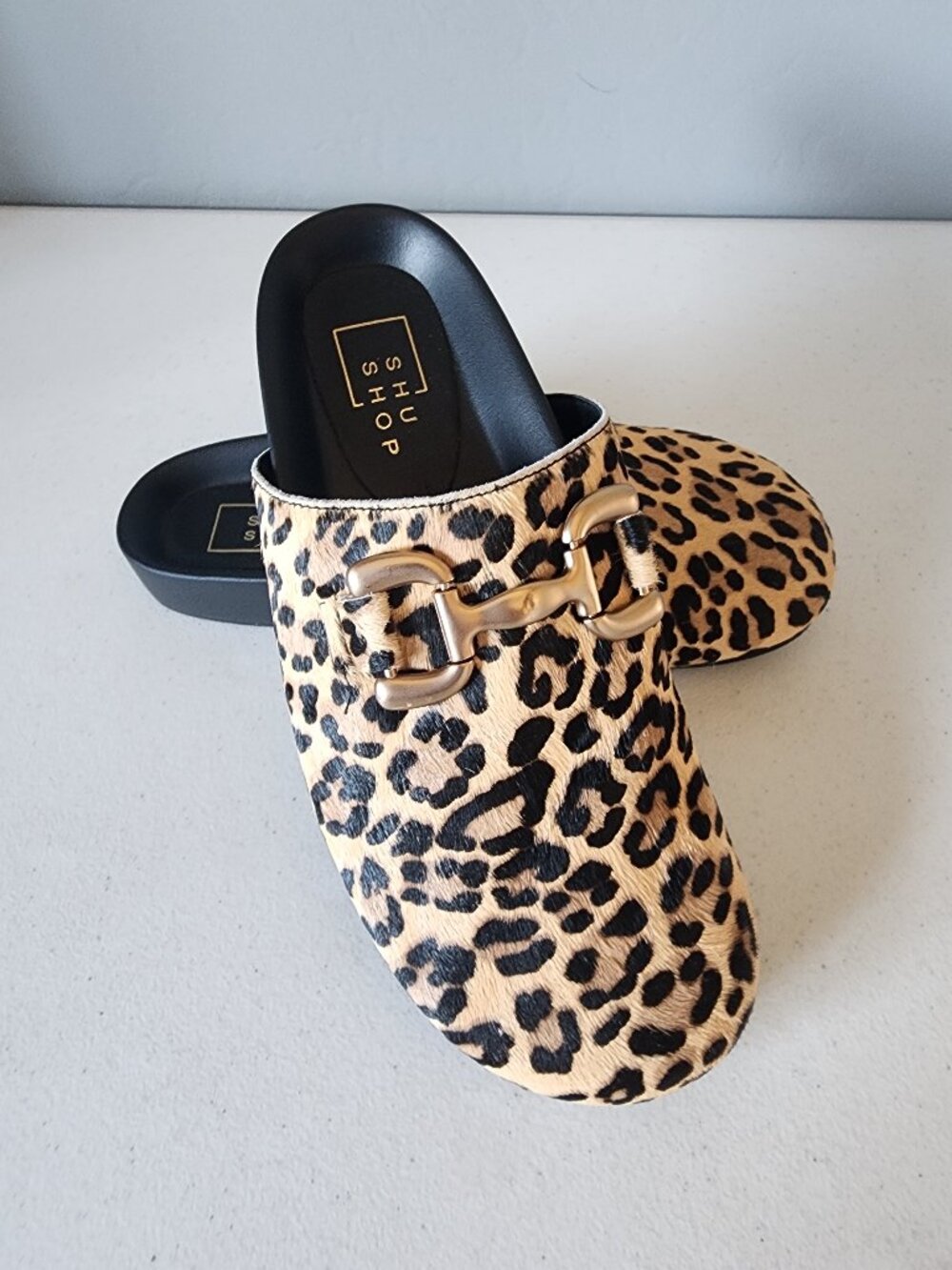 Shu Shop Leopard Clogs "NEW" - Picture 6 of 16
